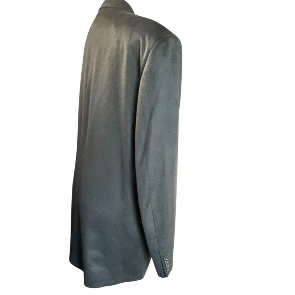 Hathaway Platinum Mens Size 44 Italian 100% Cashmere Black Suit Jacket 3-Button - Picture 3 of 15